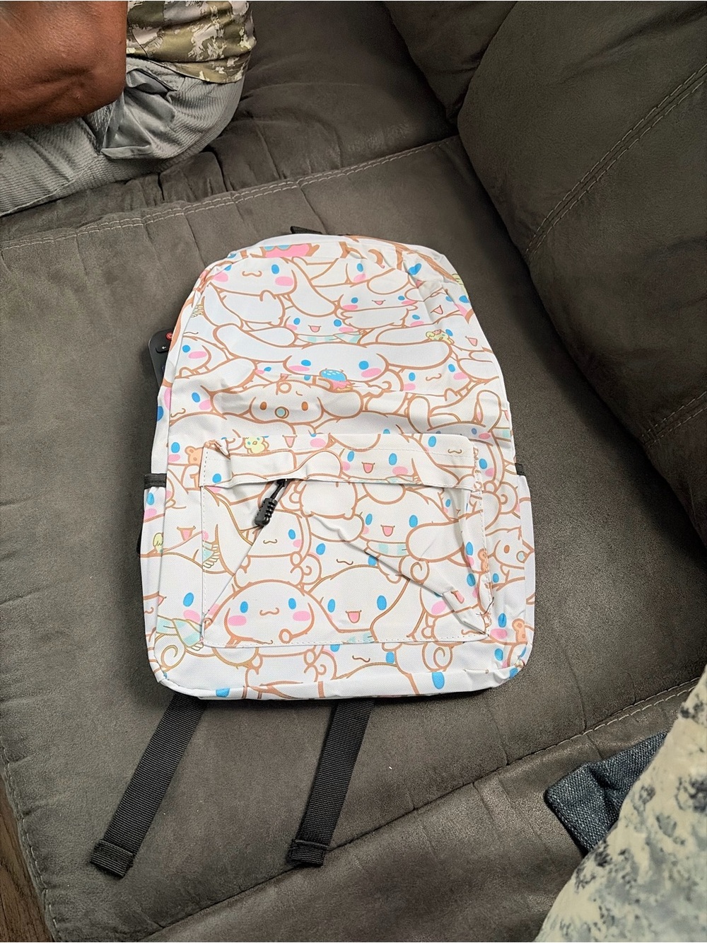 Kids Cute Character Print Backpack - White Pink Blue